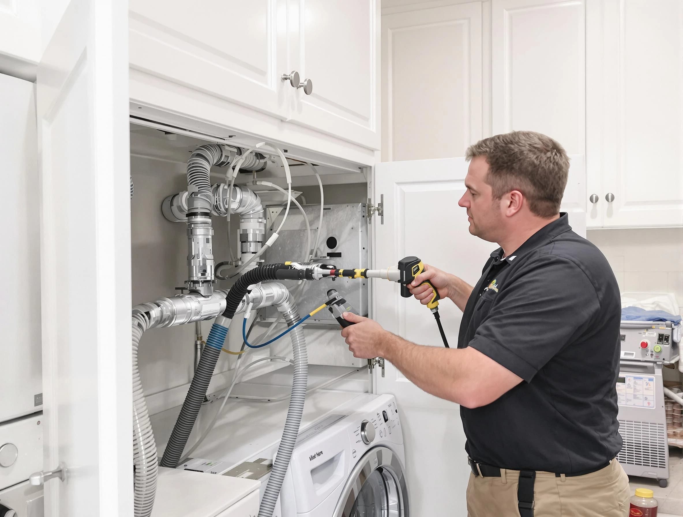 Hoover Dryer Vent Cleaning professional removing severe blockage from a clogged dryer vent in Hoover