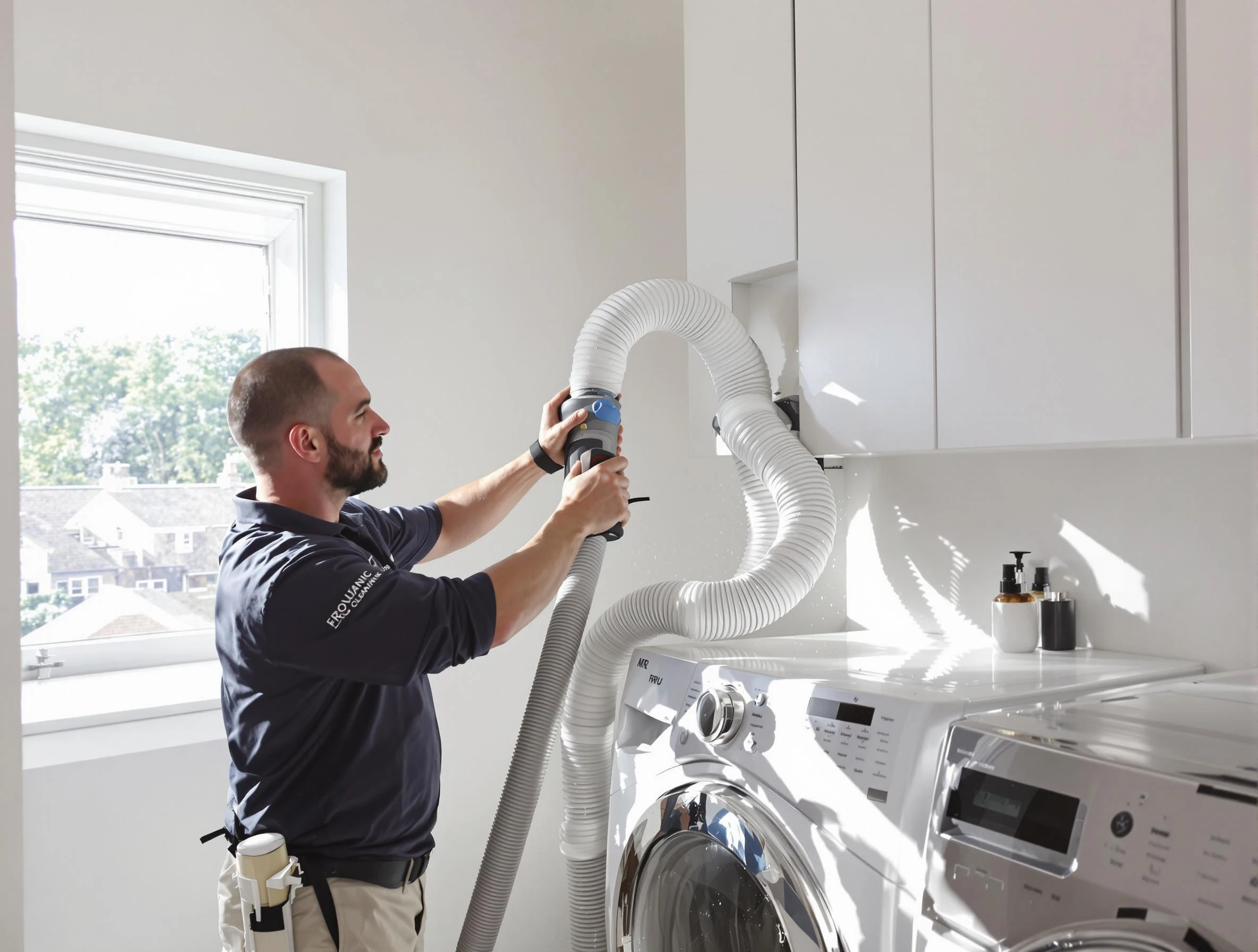 Certified Hoover Dryer Vent Cleaning technician performing dryer vent cleaning in Hoover
