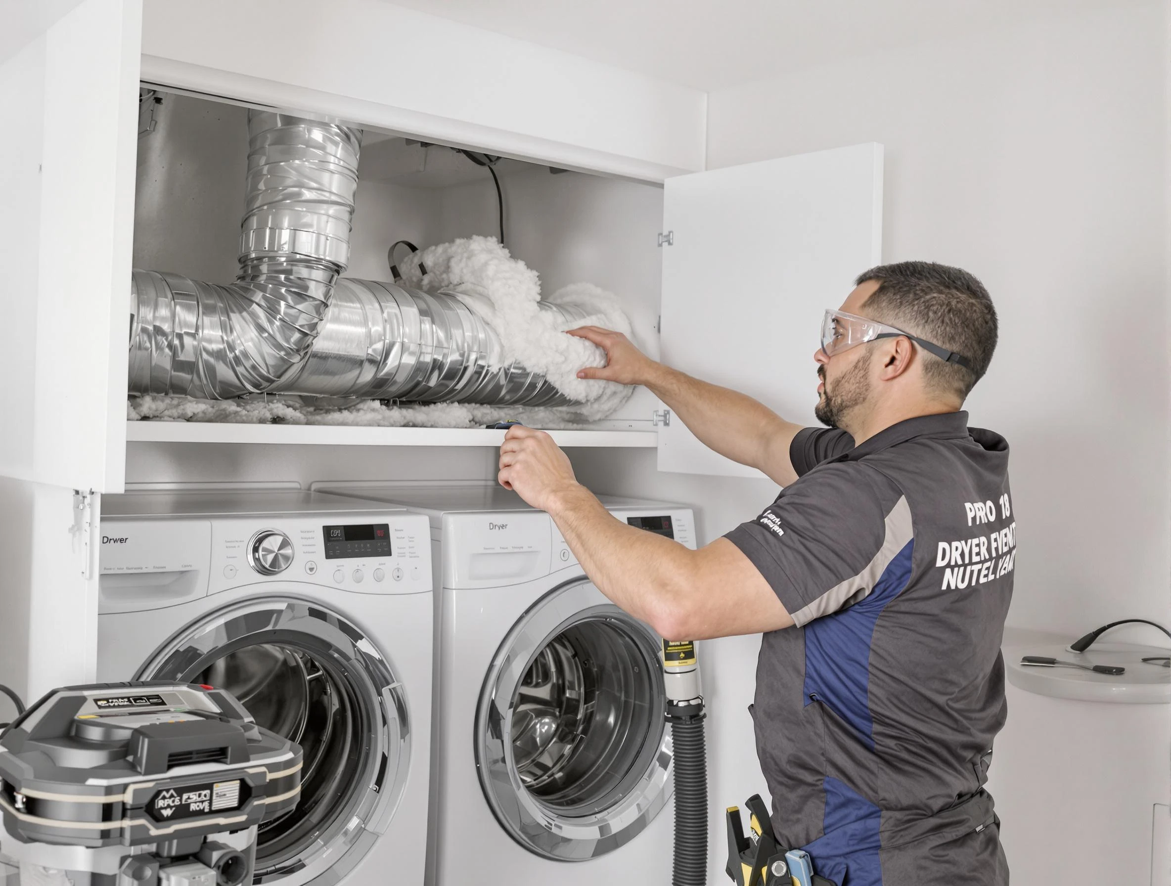 Hoover Dryer Vent Cleaning certified technician performing specialized gas dryer vent cleaning in Hoover